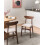 Beliani Set of 2 Dining Chairs DOYLE Wood Brown/Light Beige 2