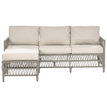 Garden Sofa with Ottoman 3 Seater OFENA PE Rattan Grey