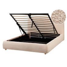 Ottoman Bed BLAGNAC Boucle Beige 140 x 200 cm (EU Double)