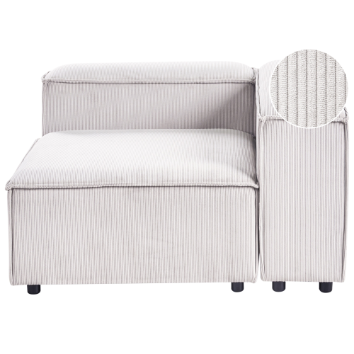 Beliani Corner Seat ARDAL Corduroy Off-White Left Hand