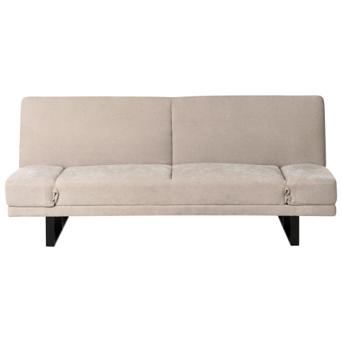 Beliani Sofa Bed 2 Seater YORK Chenille Light Beige