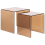 Beliani Set of 2 Side Tables KENDALL Tempered Glass Brown 1