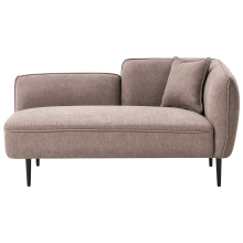 Right-Hand Chaise Longue CHEVANNES Fabric Light Brown