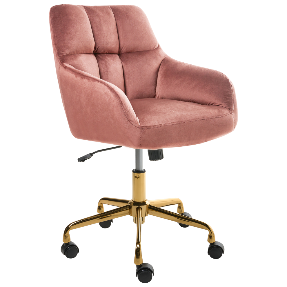 Beliani Desk Chair Palmdale Velvet Pink