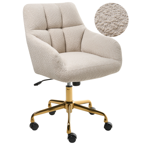 Beliani Desk Chair PALMDALE Boucle Light Beige