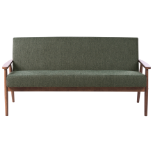 Sofa 3 Seater ESRUM Fabric Dark Brown/ Green