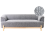 Beliani Sofa 3 Seater ALNOR Fabric Dark Grey 1