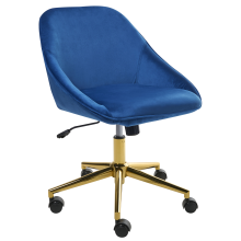Desk Chair BARDSDALE Velvet Navy Blue