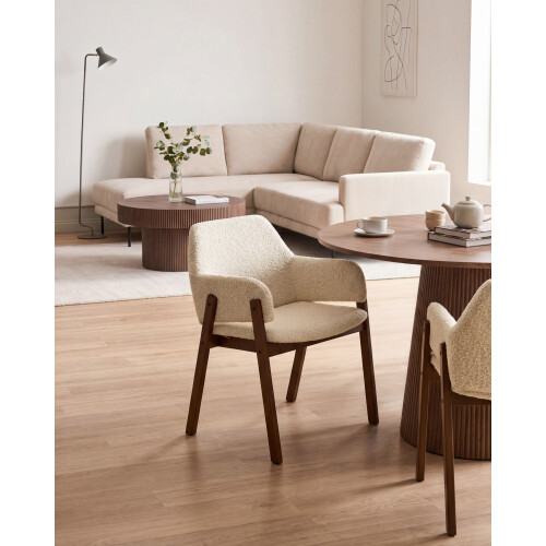 Beliani Set of 2 Dining Chairs ALBION Boucle Light Beige 1