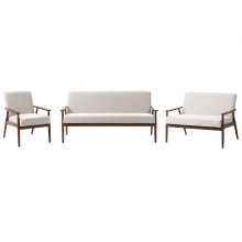 Living Room Set 6 Seater ESRUM Fabric Dark Brown/ Grey
