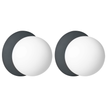 Set of 2 Wall Lamps BOUBLE Metal Black