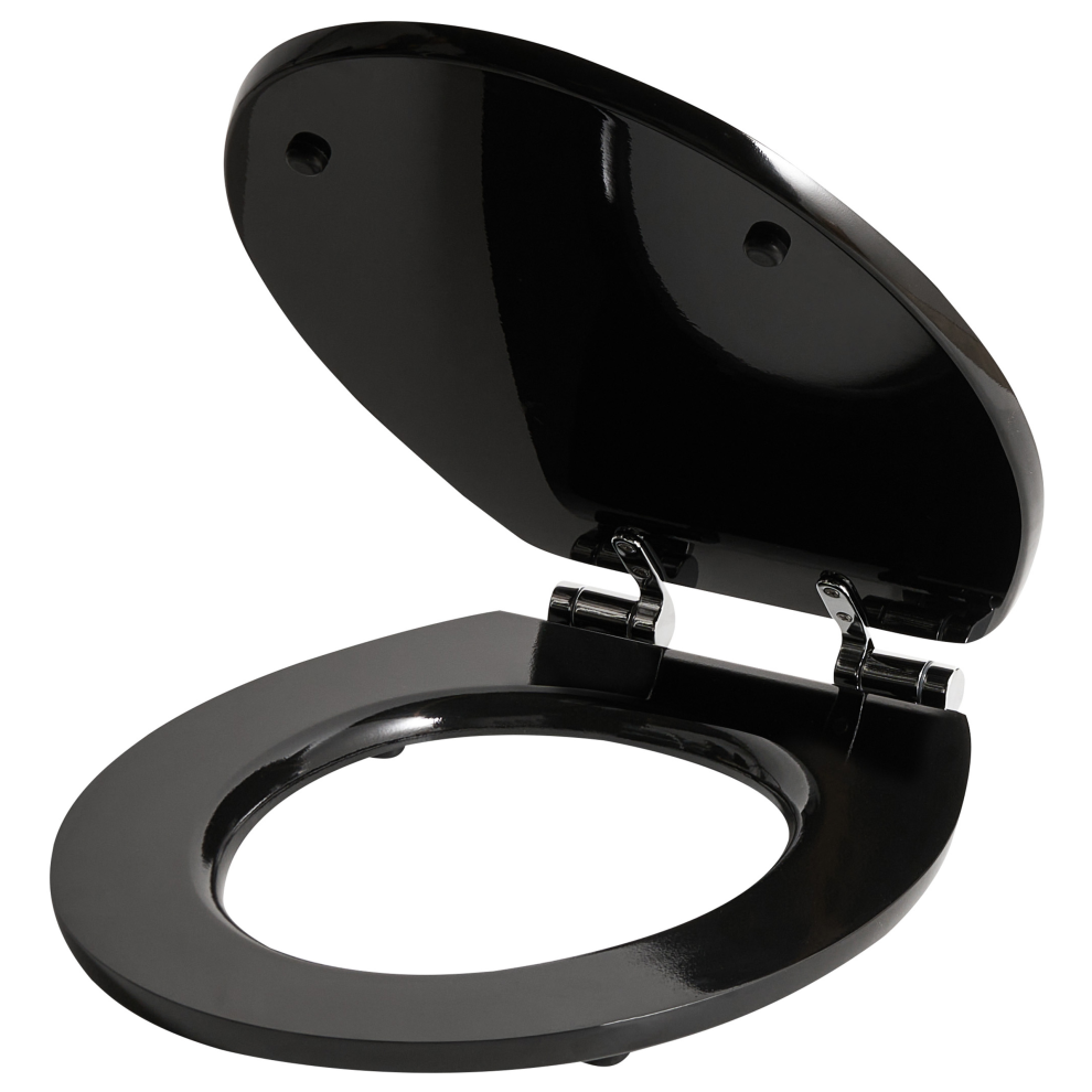 Photos - Toilet Seat Beliani  INIRIDA Soft Close MDF Black 