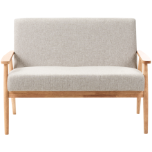 Sofa 2 Seater ESRUM Fabric Light Brown/ Grey