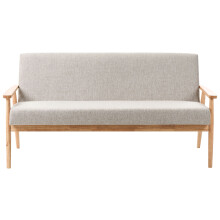 Sofa 3 Seater ESRUM Fabric Light Brown/ Grey