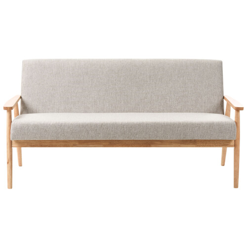 Beliani Sofa 3 Seater ESRUM Fabric Light Brown/ Grey