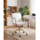 Beliani Office Chair TRINITY Corduroy Off-White 2