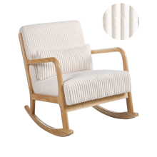 Rocking Chair SORSELE Corduroy White
