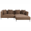 Beliani Corner Sofa 3 Seater SATER Fabric Brown Left Hand 1
