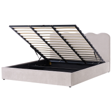 Ottoman Bed NANTERRE Chenille Taupe 180 x 200 cm (EU Super King)