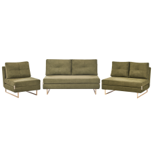 Living Room Set 6 Seater JERSLEV Fabric Green