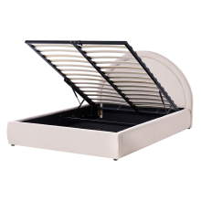 Ottoman Bed MOUZON Fabric Light Beige 140 x 200 cm (EU Double)