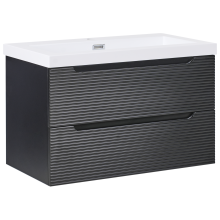Wall Mounted Vanity Unit with Basin MAKANA Black