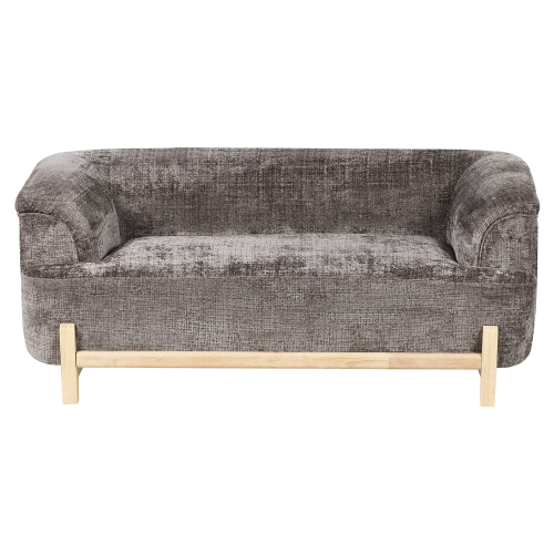 Beliani Sofa 2 Seater ALNOR Chenille Brown
