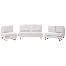 Living Room Set 6 Seater JERSLEV Fabric Off-White