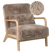 Armchair SKOVDE Faux Fur Taupe