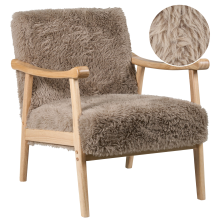 Armchair LEKNES Faux Fur Taupe