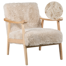 Armchair LEKNES Faux Fur Light Beige