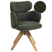 Dining Chair Swivel MARCY Boucle Dark Green