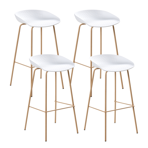 Beliani Set of 4 Bar Chairs VENLO White