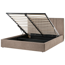 Ottoman Bed TARASCON Fabric Taupe 160 x 200 cm (EU King Size)