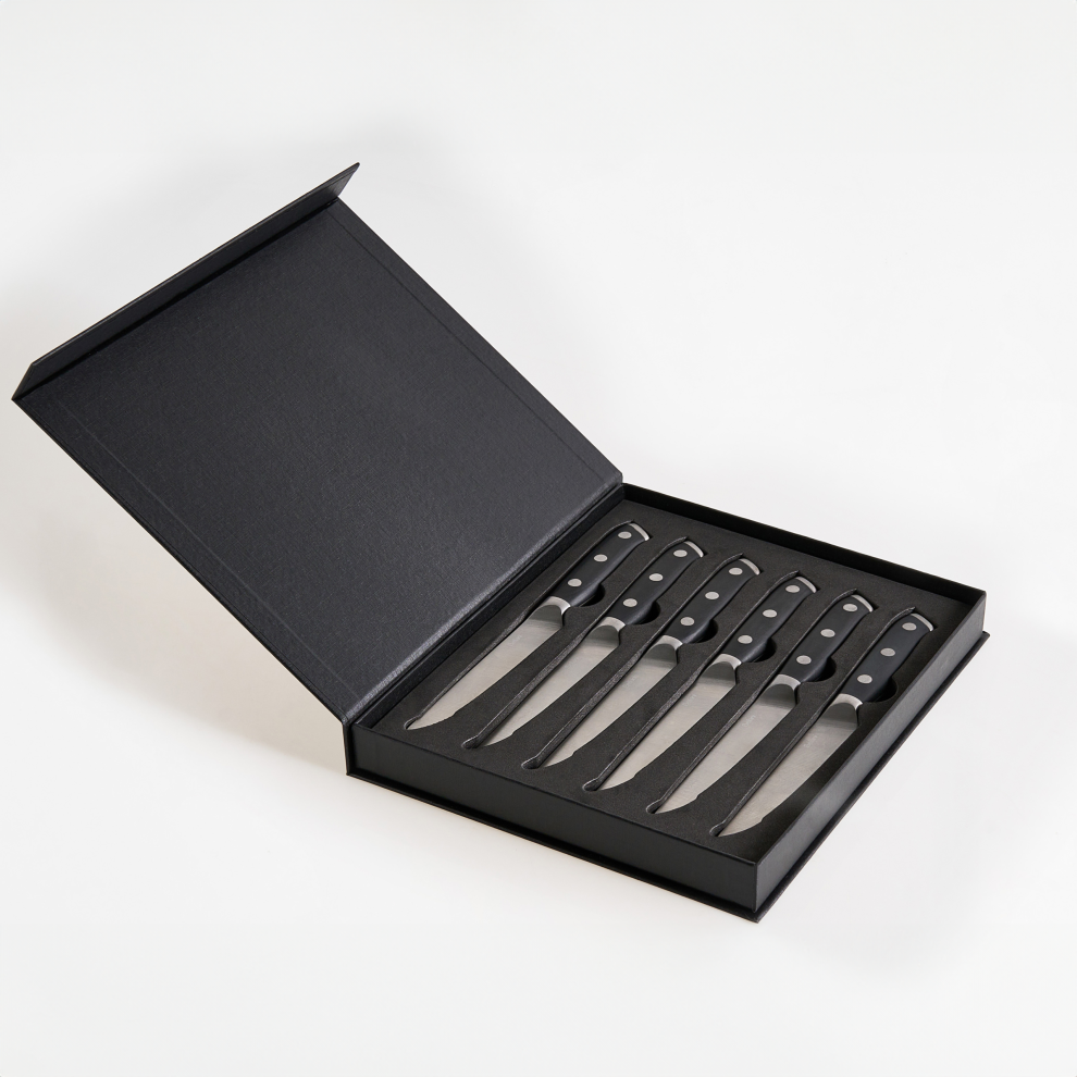 Photos - Kitchen Knife Beliani Set of 6 Steak Knives TOYAMA Black 