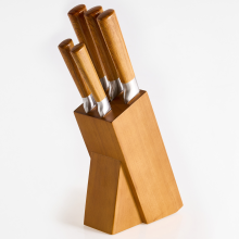 Set of 5 Knives in Block TOCHIGI Brown