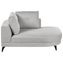 Chaise Longue YURI Faux Linen Grey