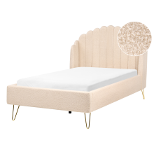 Bed Boucle AMBILLOU 120 x 200 cm (EU Small Double) Beige