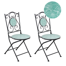 Set of 2 Garden Chairs ANAPO Folding Metal Black