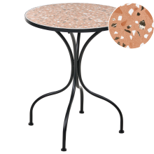 Bistro Table ADRANO 60 cm 60 cm Metal Terrazzo Effect Black