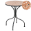 Beliani Bistro Table ADRANO 60 cm 60 cm Metal Terrazzo Effect Black 1