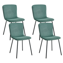 Set of 4 Dining Chairs CALDWELL Fabric Green