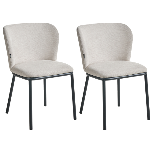 Beliani Set of 2 Dining Chairs ARTESIA Fabric Light Beige