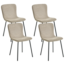 Set of 4 Dining Chairs CALDWELL Fabric Beige