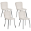 Beliani Set of 4 Dining Chairs CALDWELL Fabric Light Beige 1