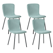 Set of 4 Dining Chairs CALDWELL Fabric Mint Green