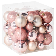 Set of 60 Baubles TYIN Pink