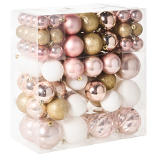Set of 114 Baubles GJENDE Pink
