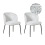 Beliani Set of 2 Dining Chairs ZANA Fabric White/Blue 1