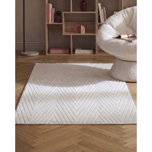 Rug TWYNAM Off-White 160 x 160 cm